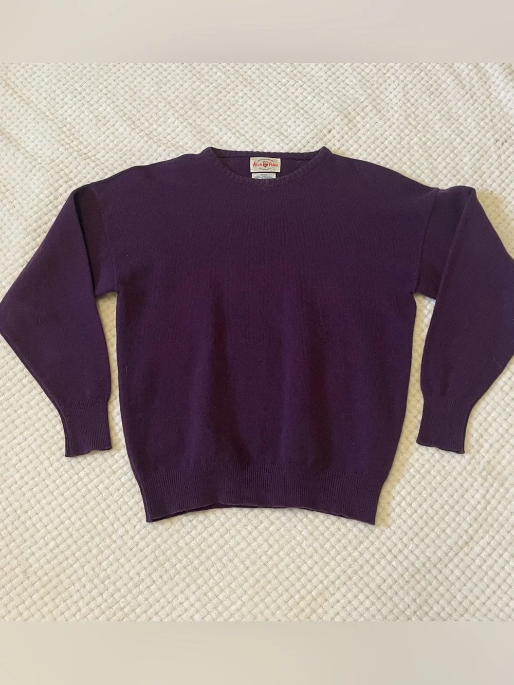 Alan Paine Vintage Men's Crewneck Sweater in Deep Purple medium Pebble Beach